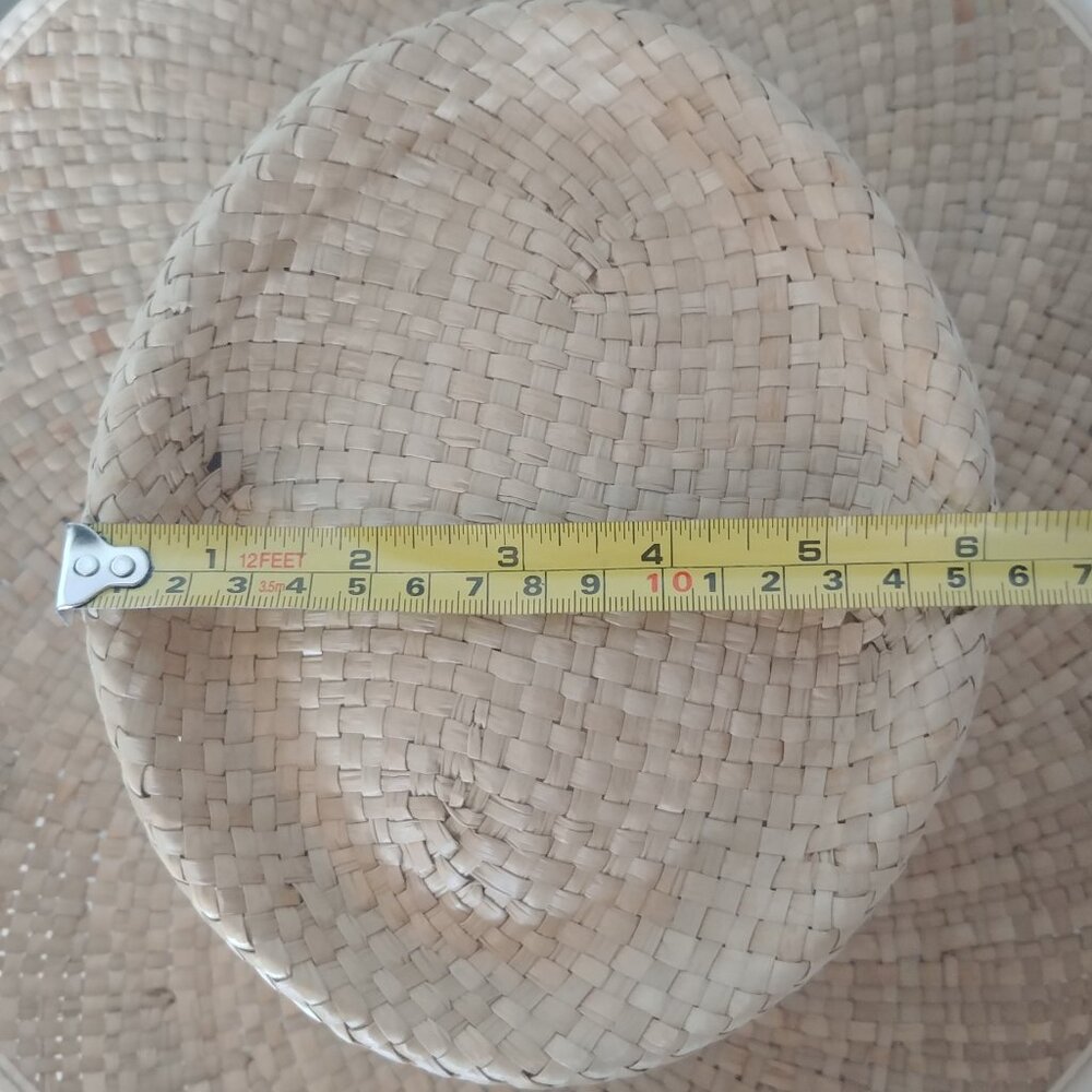 Straw sunhat with brim and faded pastel trim - Picture 8 of 9
